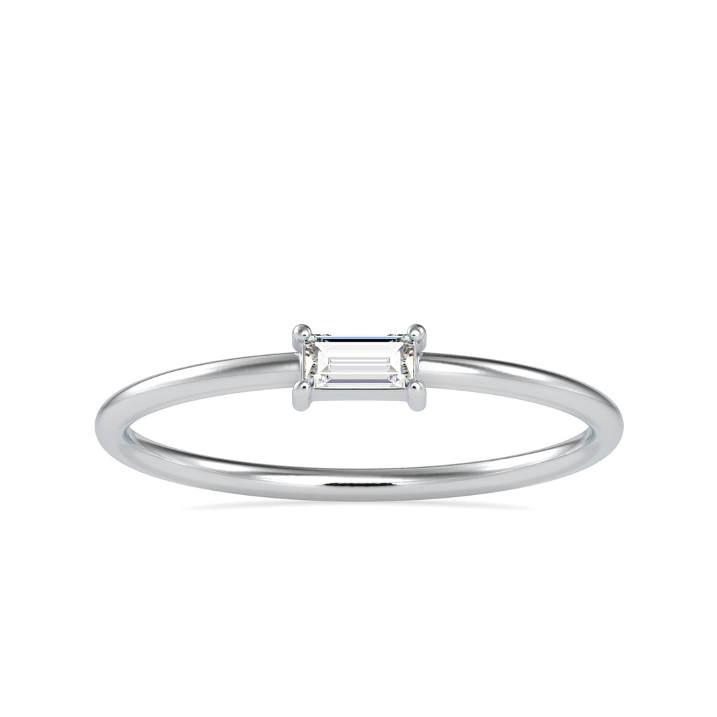Baguette Diamond Platinum Engagement Ring JL PT 0658   Jewelove.US