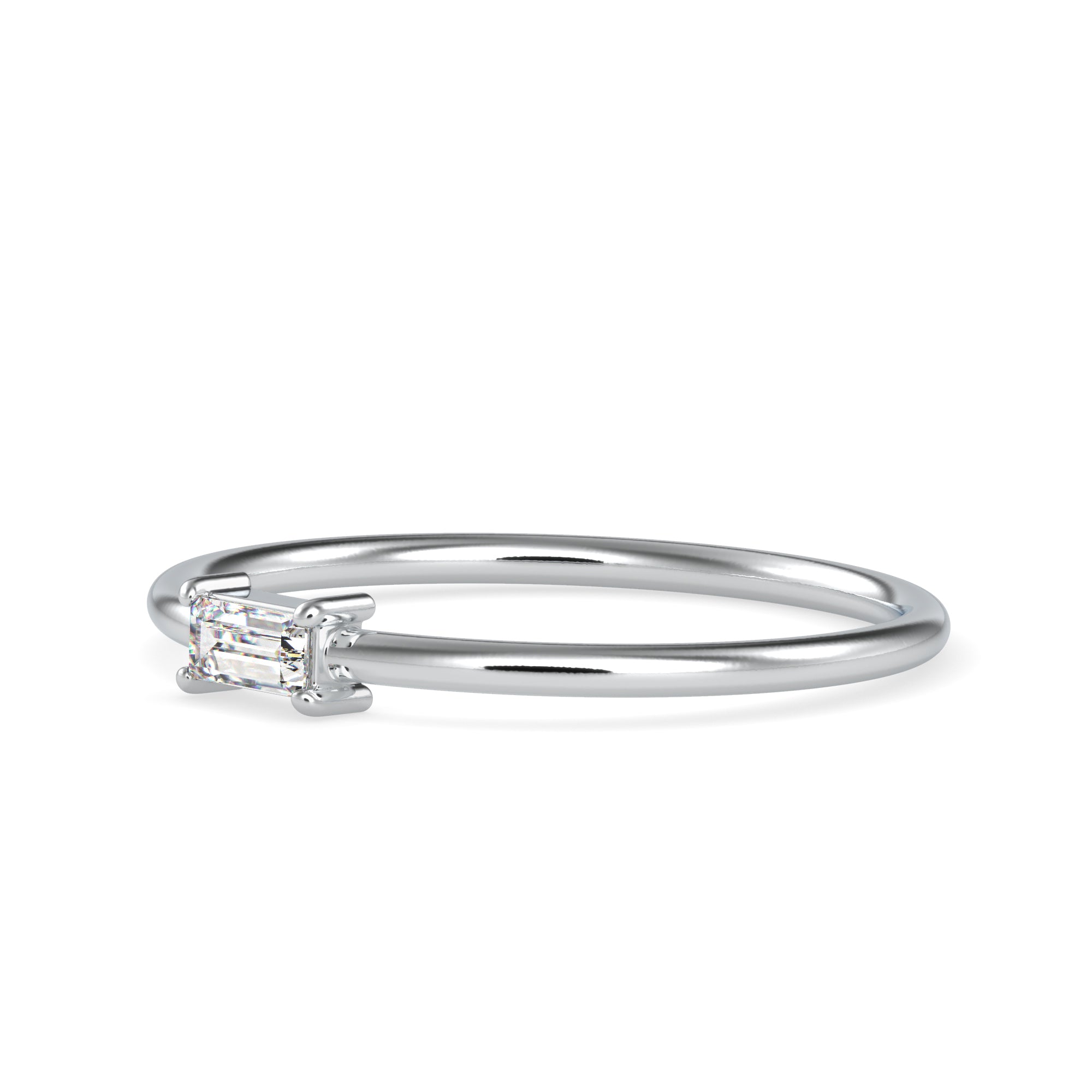 Baguette Diamond Platinum Engagement Ring JL PT 0658