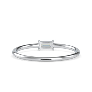 Baguette Diamond Platinum Engagement Ring JL PT 0658