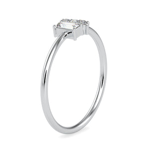Baguette Diamond Platinum Diamond Engagement Ring JL PT 0660