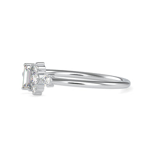 Baguette Diamond Platinum Diamond Engagement Ring JL PT 0660   Jewelove.US
