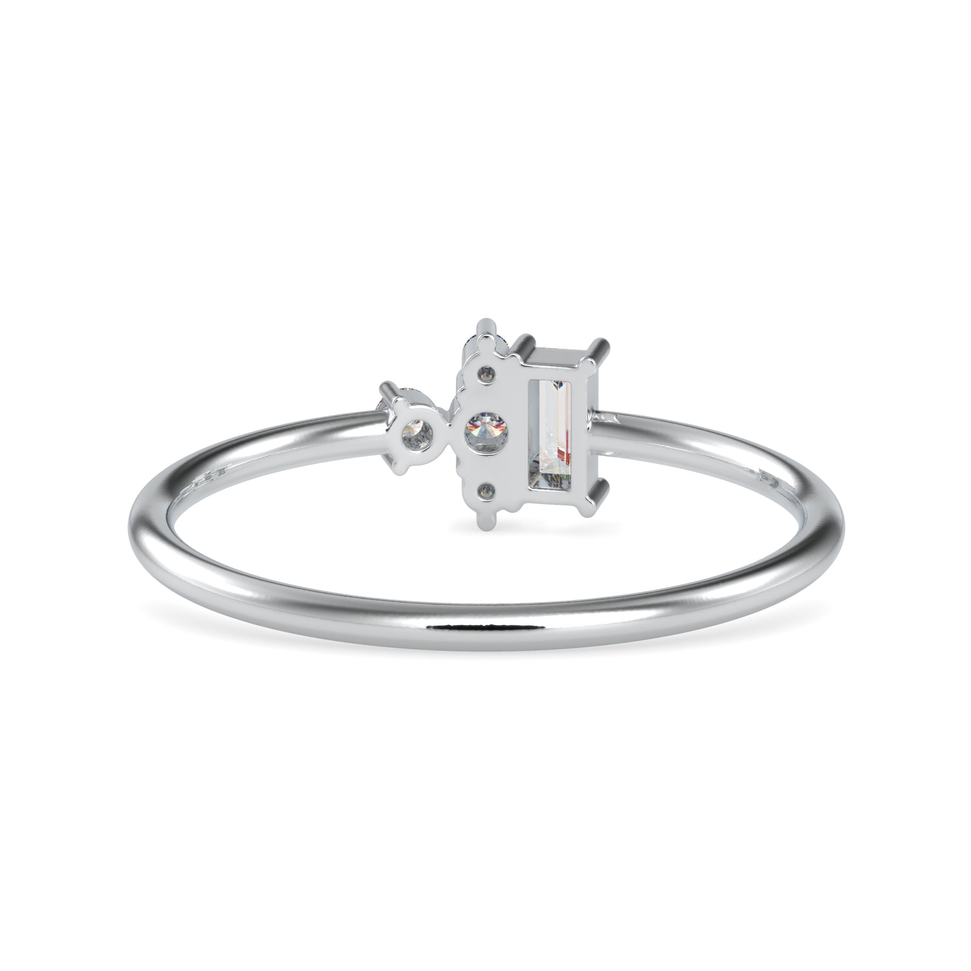 Baguette Diamond Platinum Diamond Engagement Ring JL PT 0660   Jewelove.US