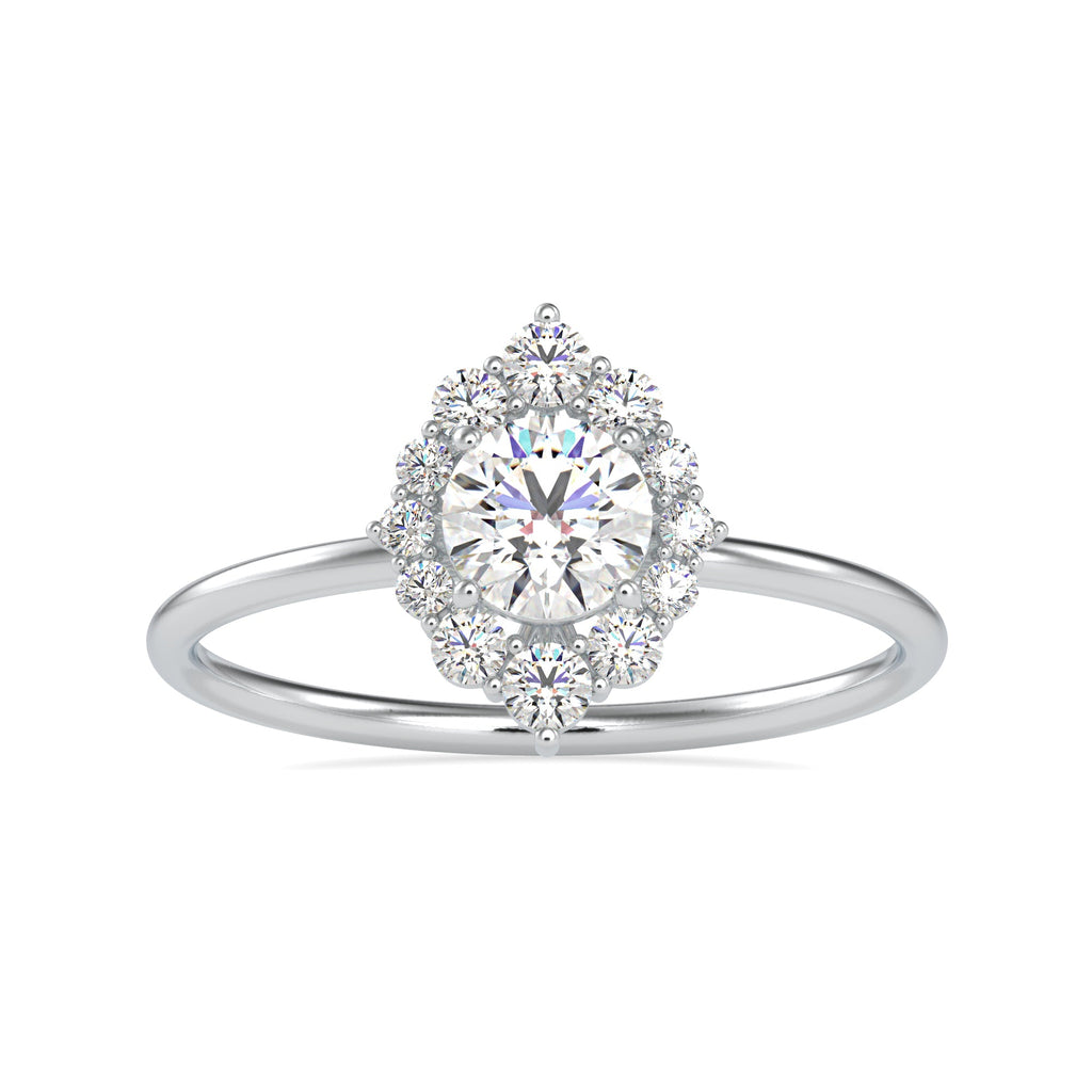 0.30cts. Solitaire Platinum Diamond Halo Engagement Ring JL PT 0662-A   Jewelove.US