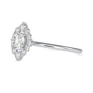 0.50cts. Solitaire Platinum Diamond Halo Engagement Ring JL PT 0662   Jewelove.US