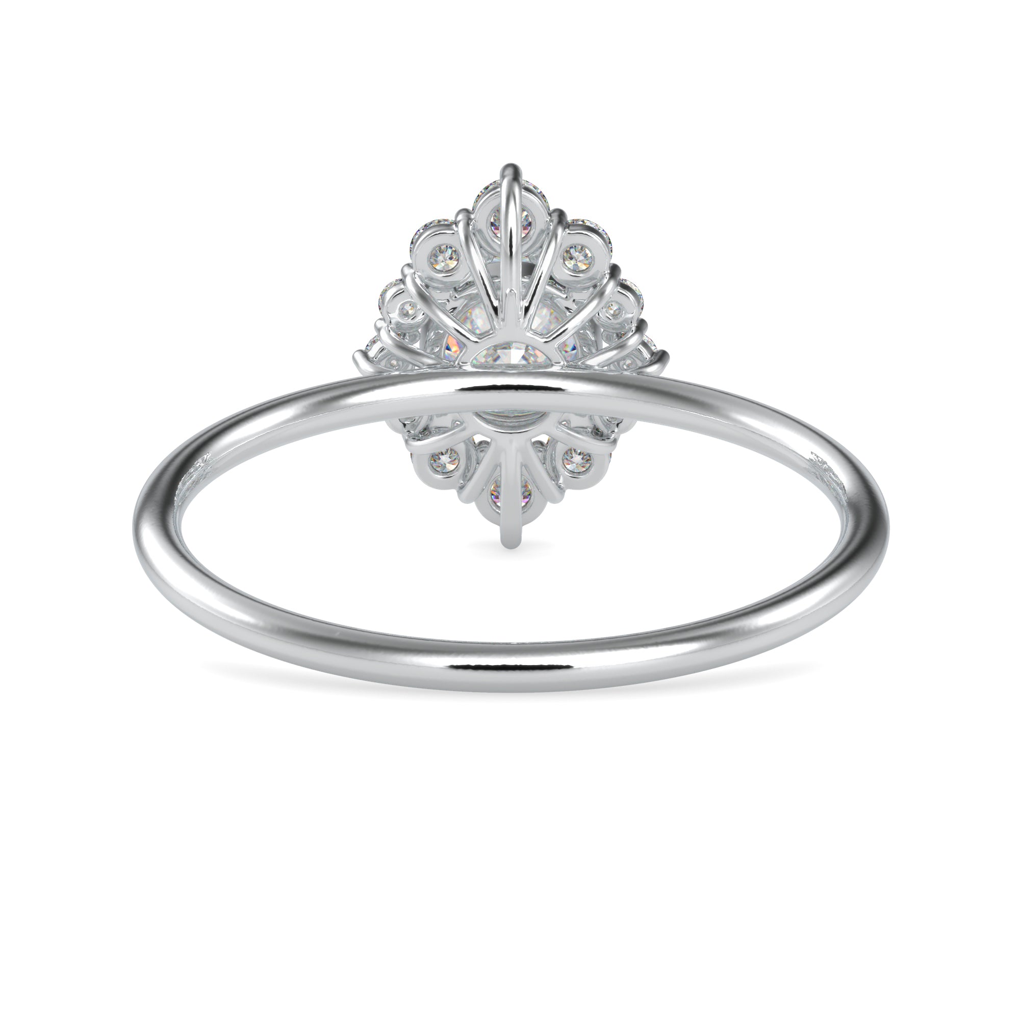 0.50cts. Solitaire Platinum Diamond Halo Engagement Ring JL PT 0662