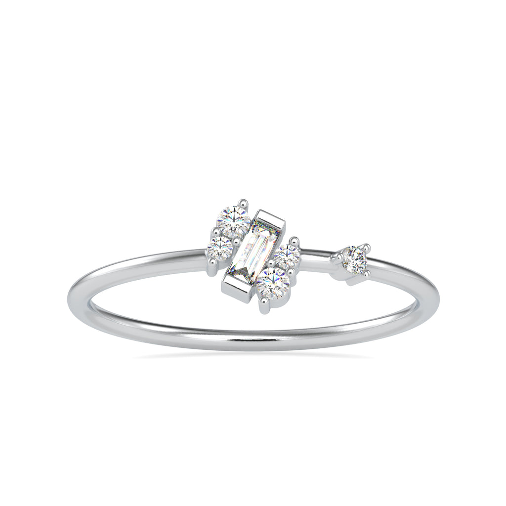 Baguette Diamond Platinum Diamond Engagement Ring JL PT 0663   Jewelove.US