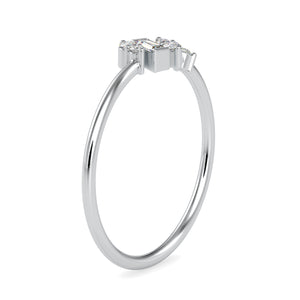 Baguette Diamond Platinum Diamond Engagement Ring JL PT 0663