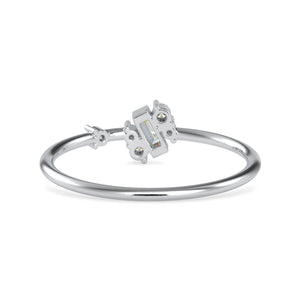 Baguette Diamond Platinum Diamond Engagement Ring JL PT 0663