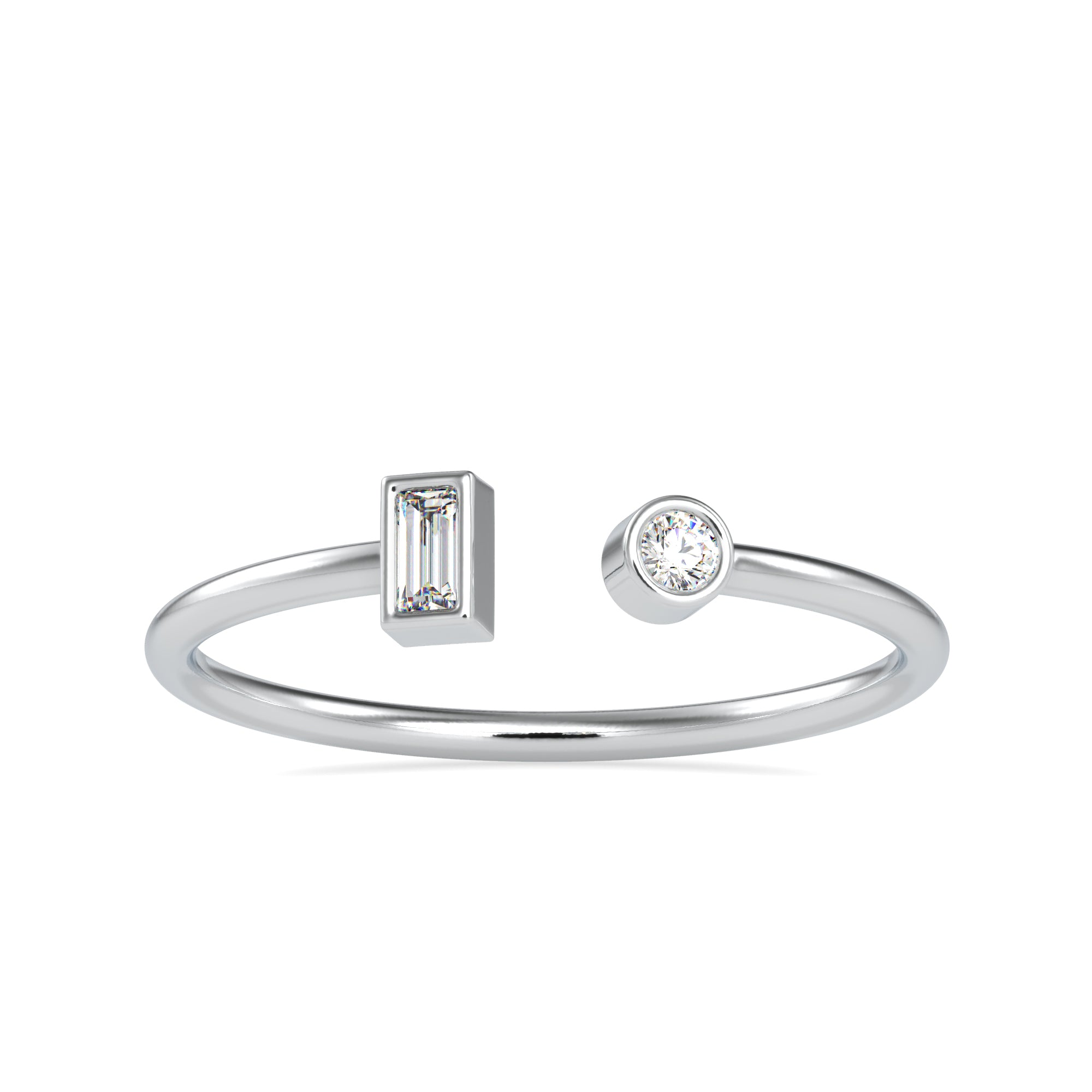 Platinum Baguette Diamond Engagement Ring JL PT 0664