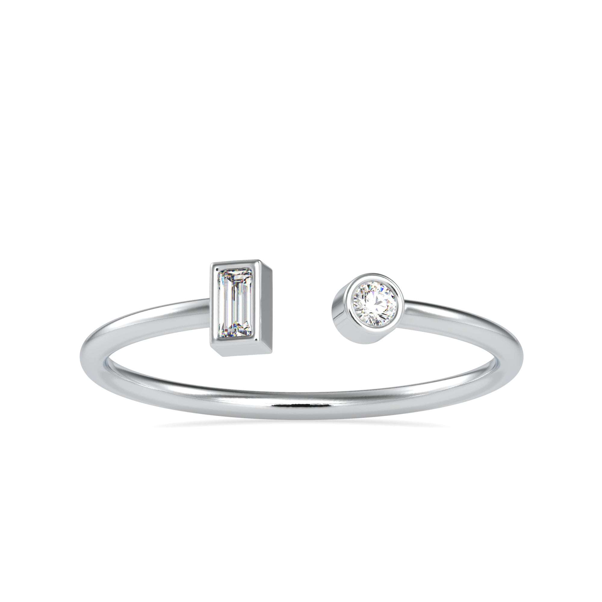 Platinum Baguette Diamond Engagement Ring JL PT 0664   Jewelove.US