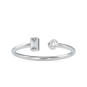 Platinum Baguette Diamond Engagement Ring JL PT 0664