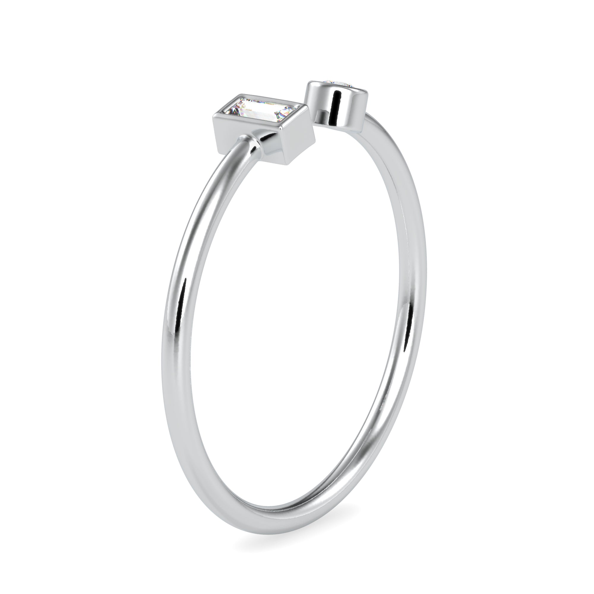 Platinum Baguette Diamond Engagement Ring JL PT 0664