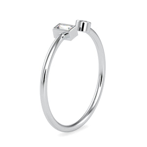 Platinum Baguette Diamond Engagement Ring JL PT 0664