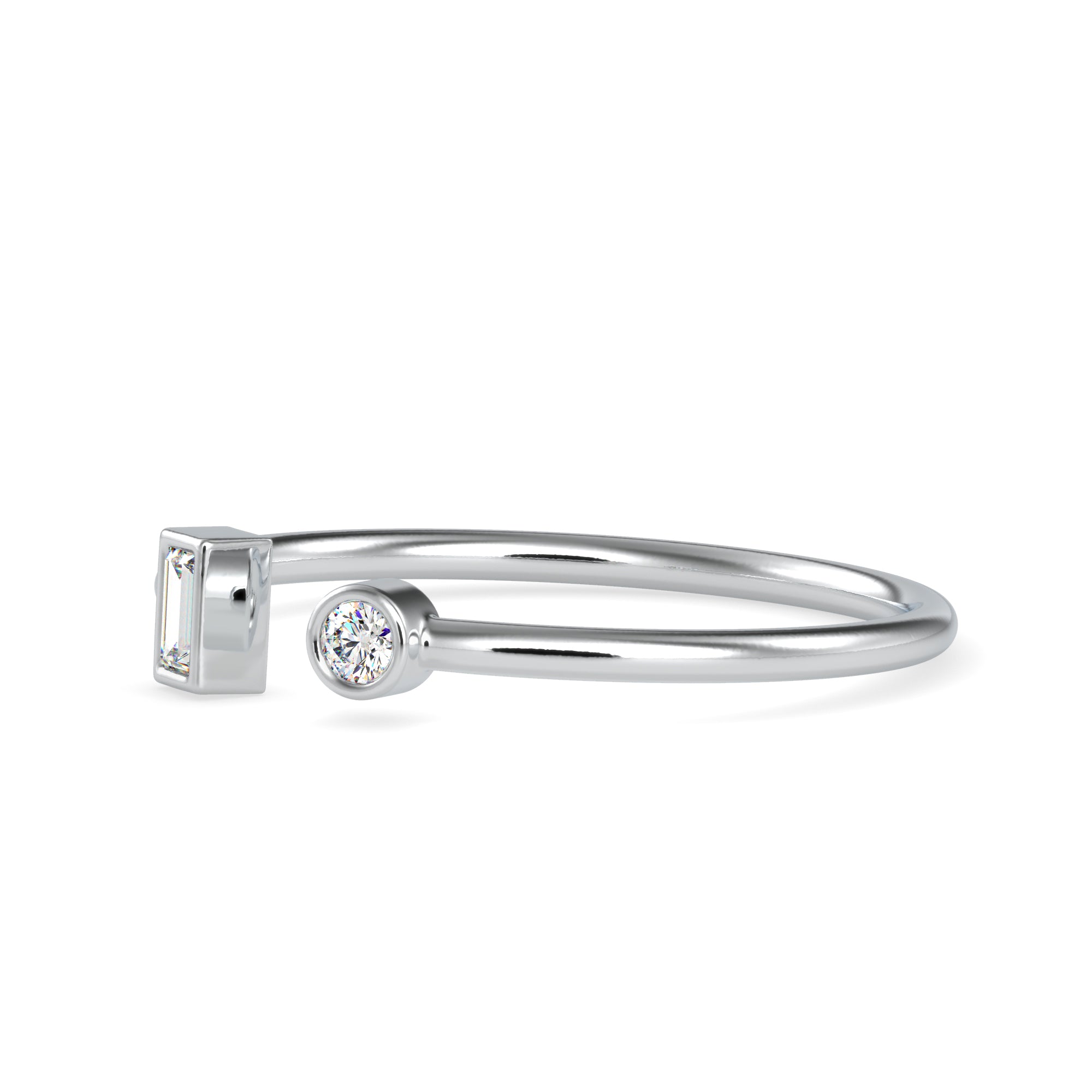 Platinum Baguette Diamond Engagement Ring JL PT 0664