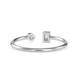Platinum Baguette Diamond Engagement Ring JL PT 0664