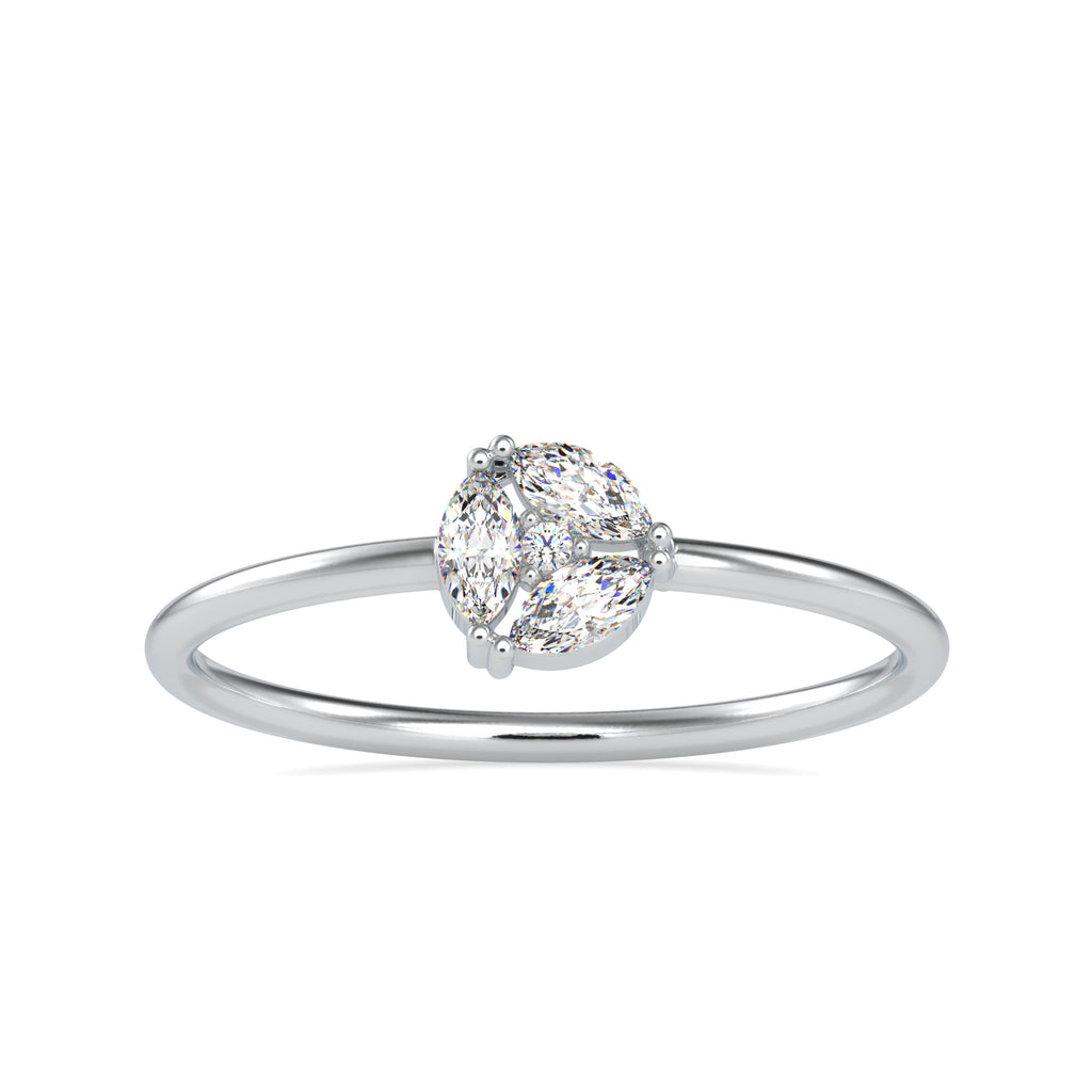 3 Marquise Cut Diamond Platinum Engagement Ring JL PT 0668   Jewelove.US