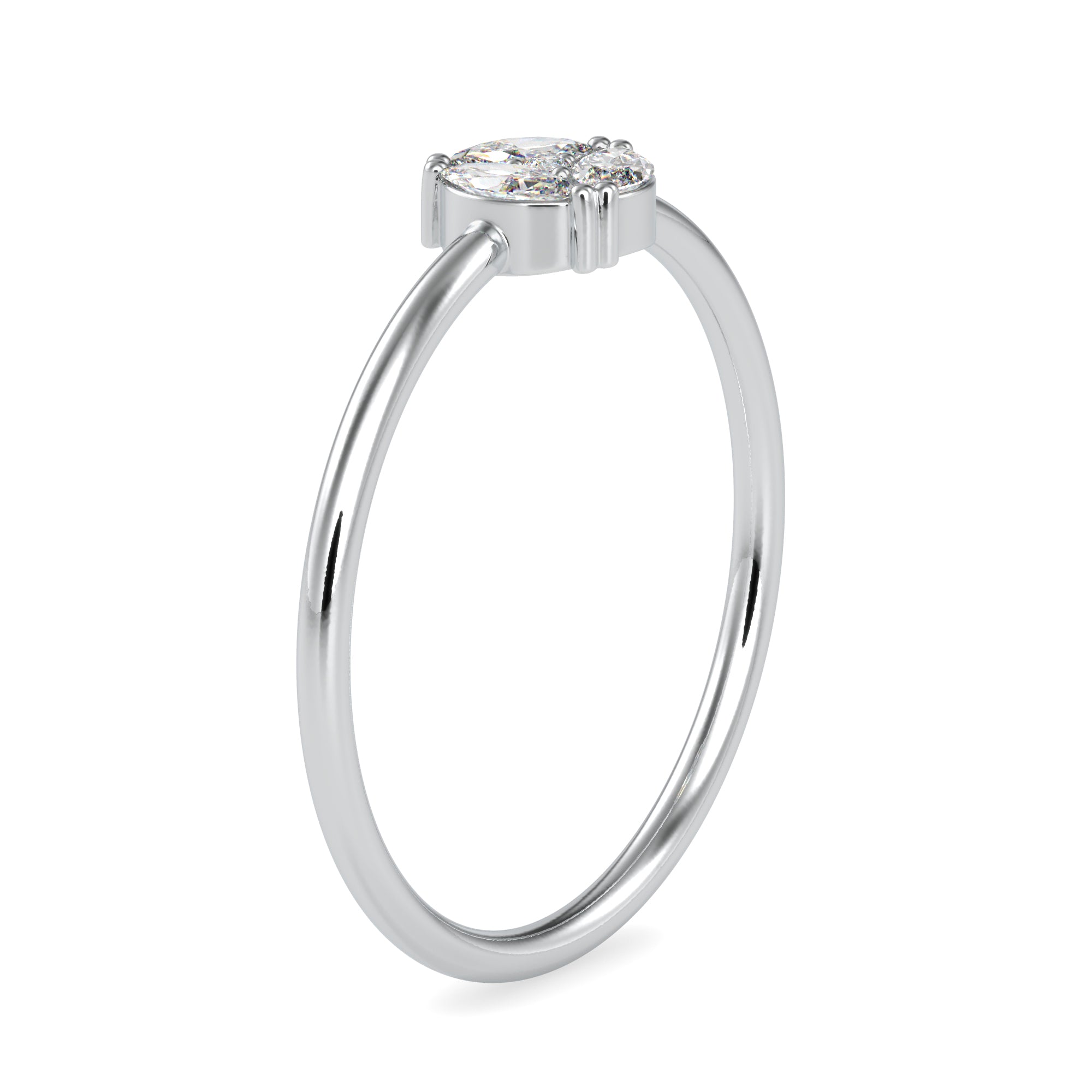 3 Marquise Cut Diamond Platinum Engagement Ring JL PT 0668