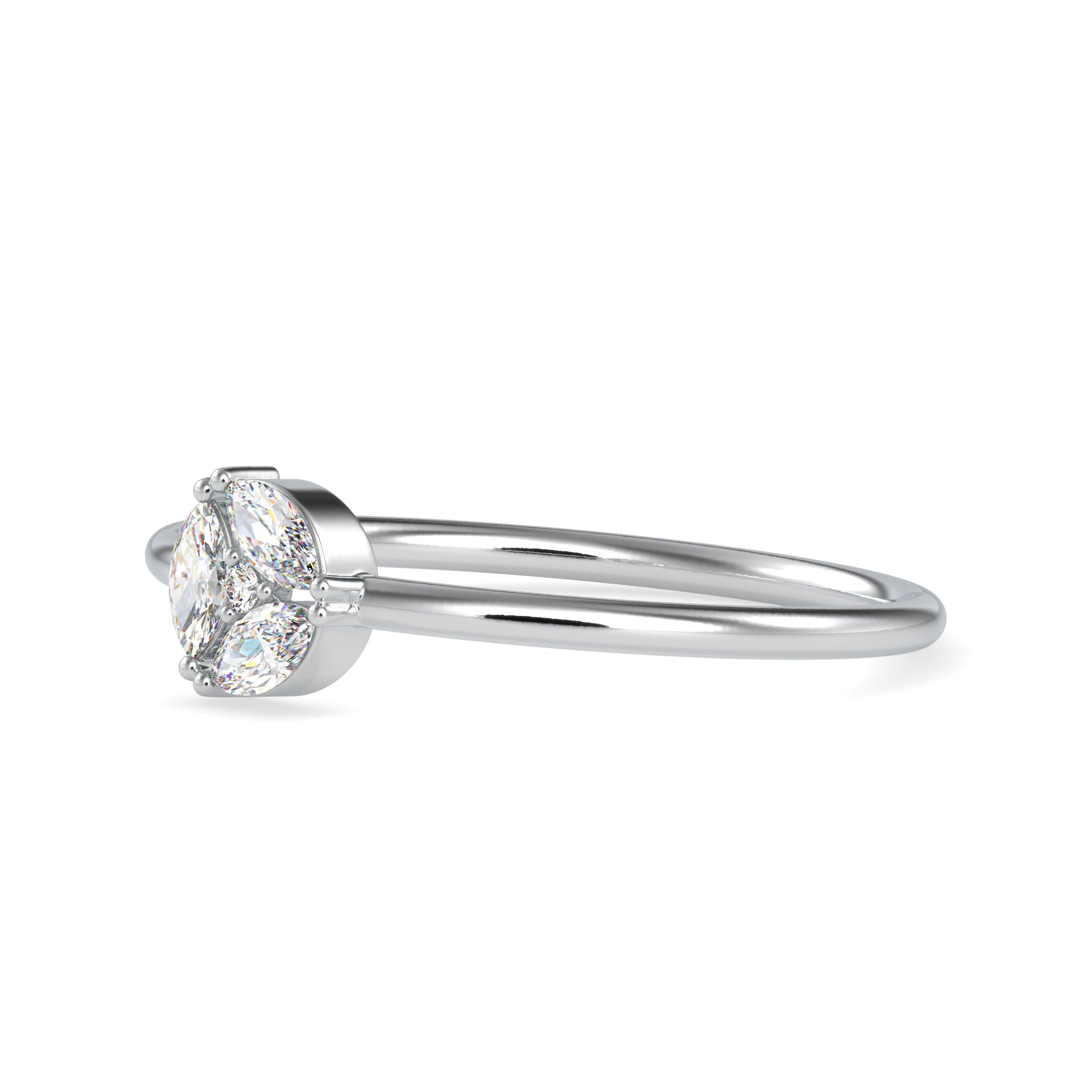 3 Marquise Cut Diamond Platinum Engagement Ring JL PT 0668