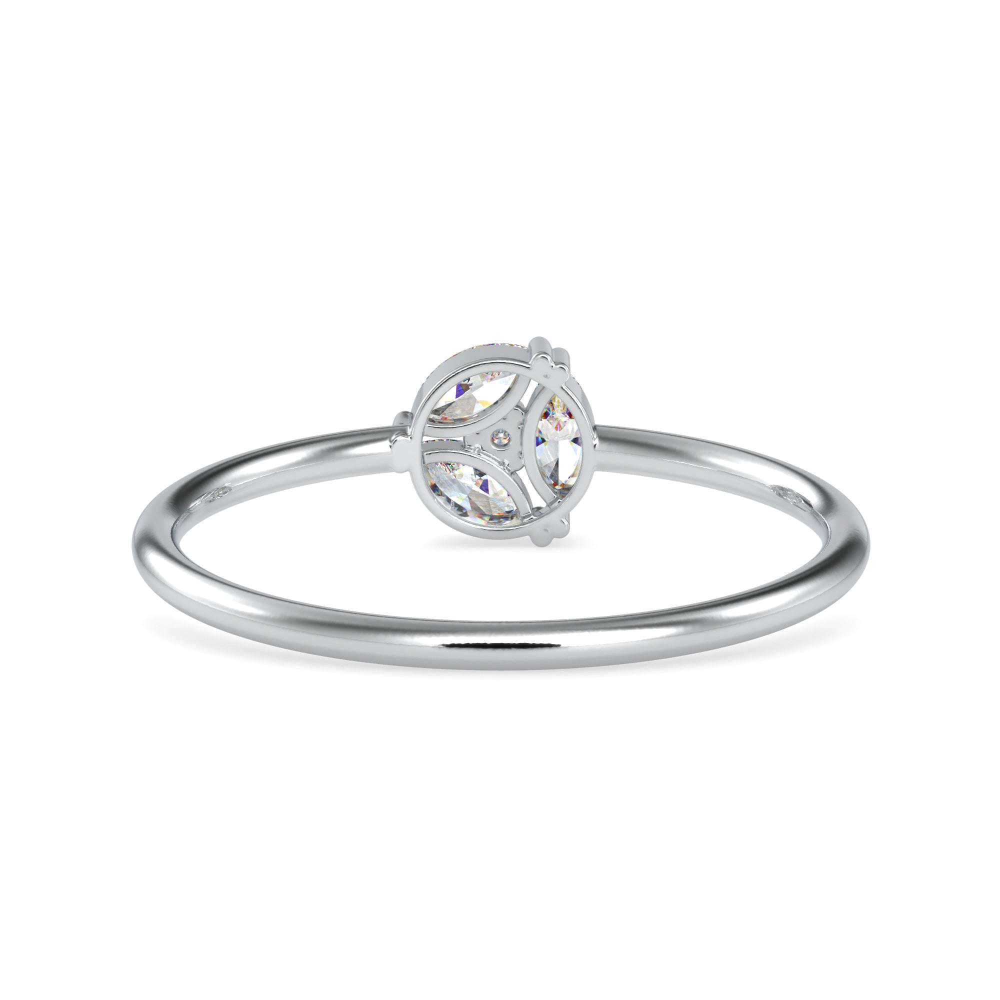 3 Marquise Cut Diamond Platinum Engagement Ring JL PT 0668