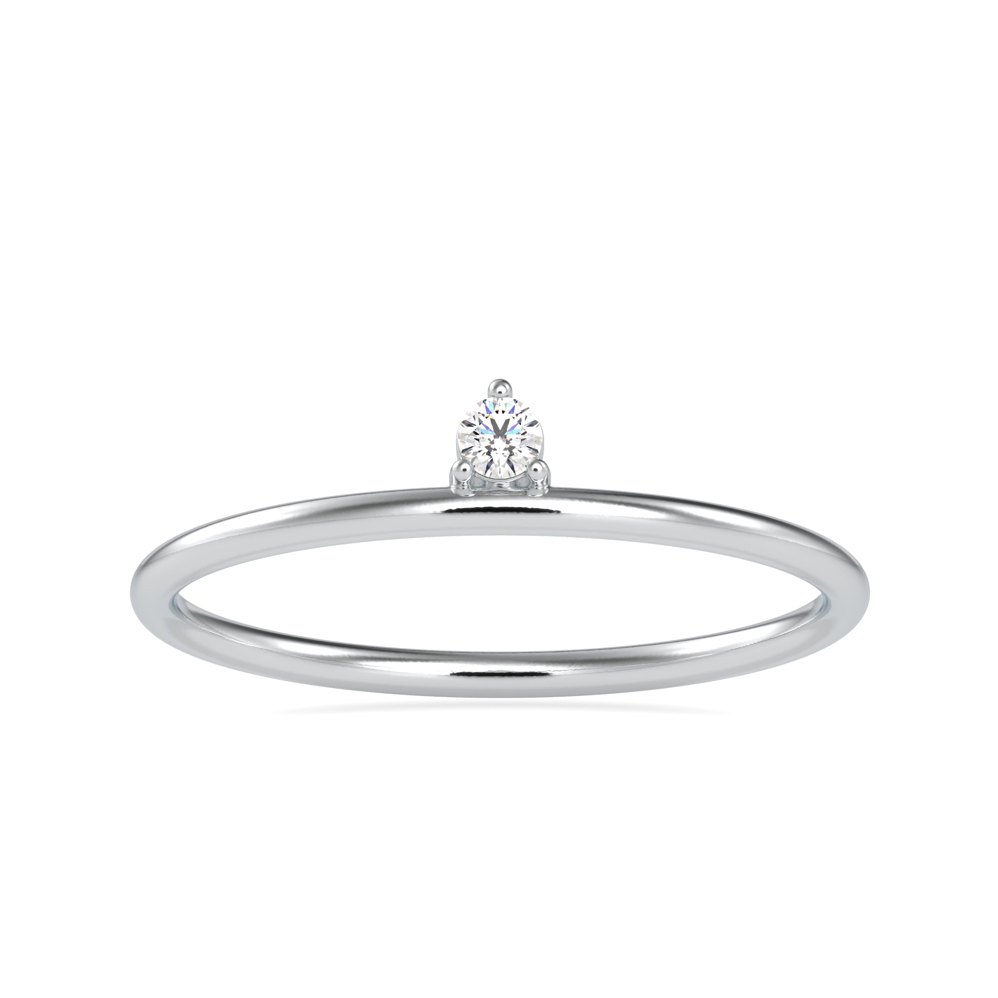 Single Diamond Platinum Engagement Ring JL PT 0669