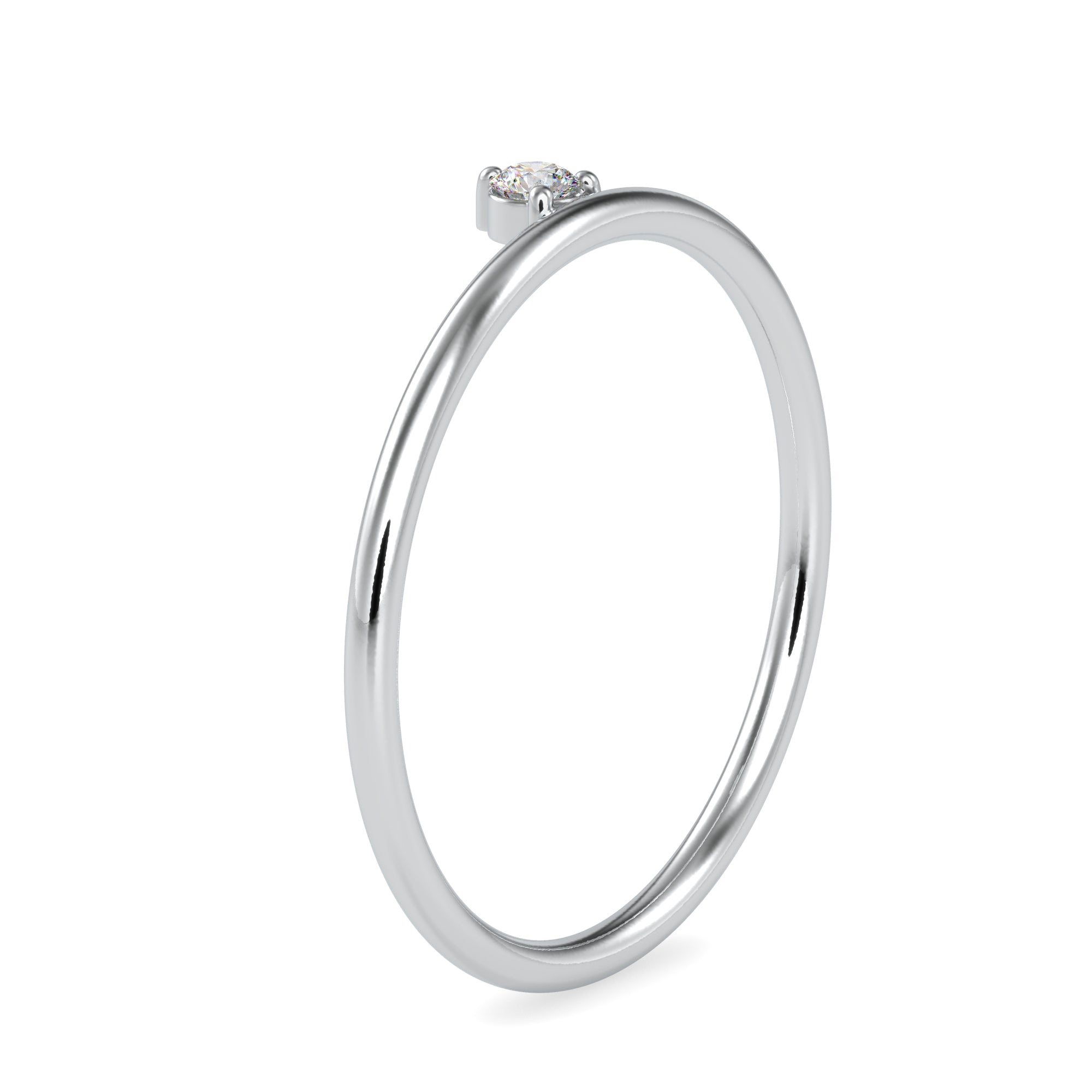 Single Diamond Platinum Engagement Ring JL PT 0669
