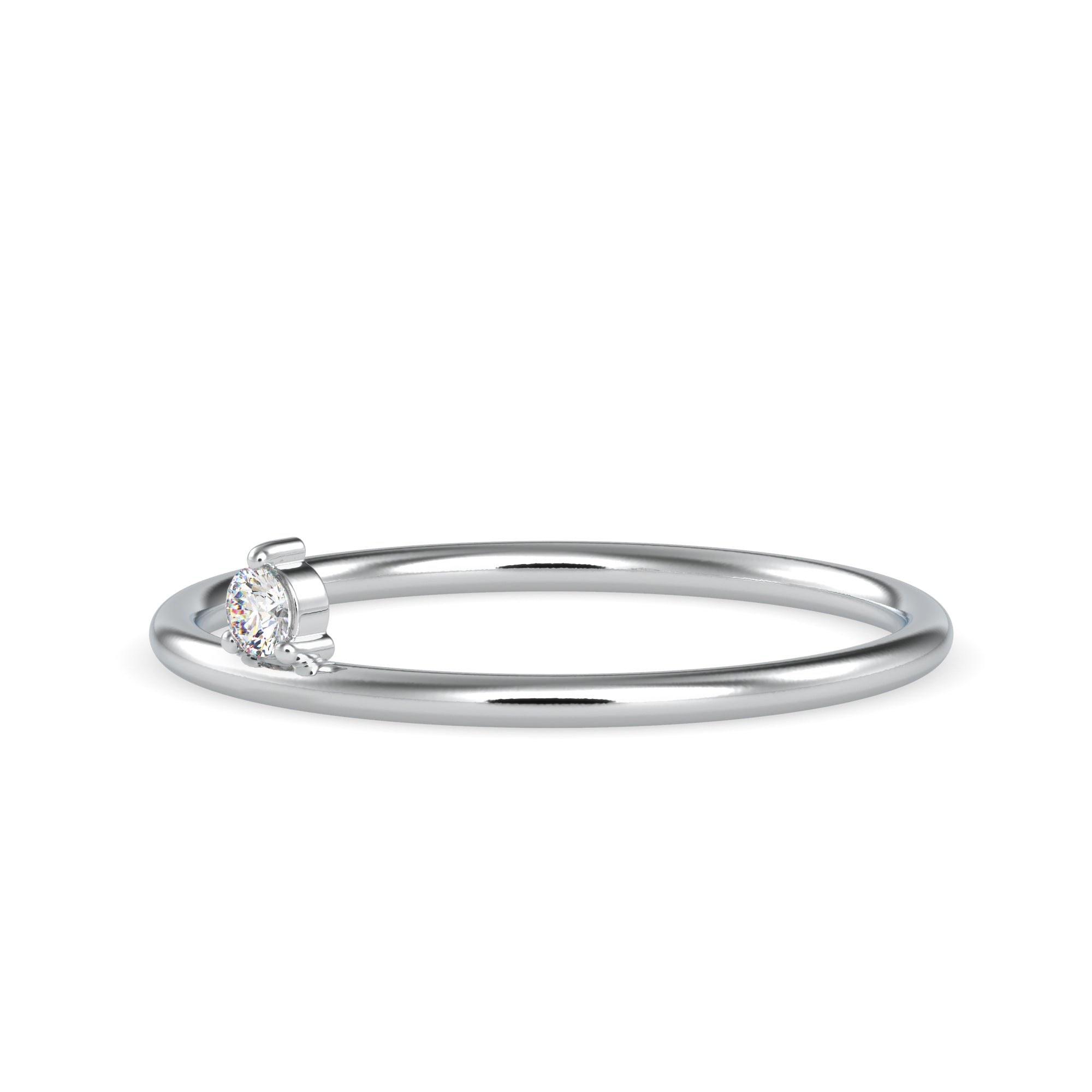 Single Diamond Platinum Engagement Ring JL PT 0669