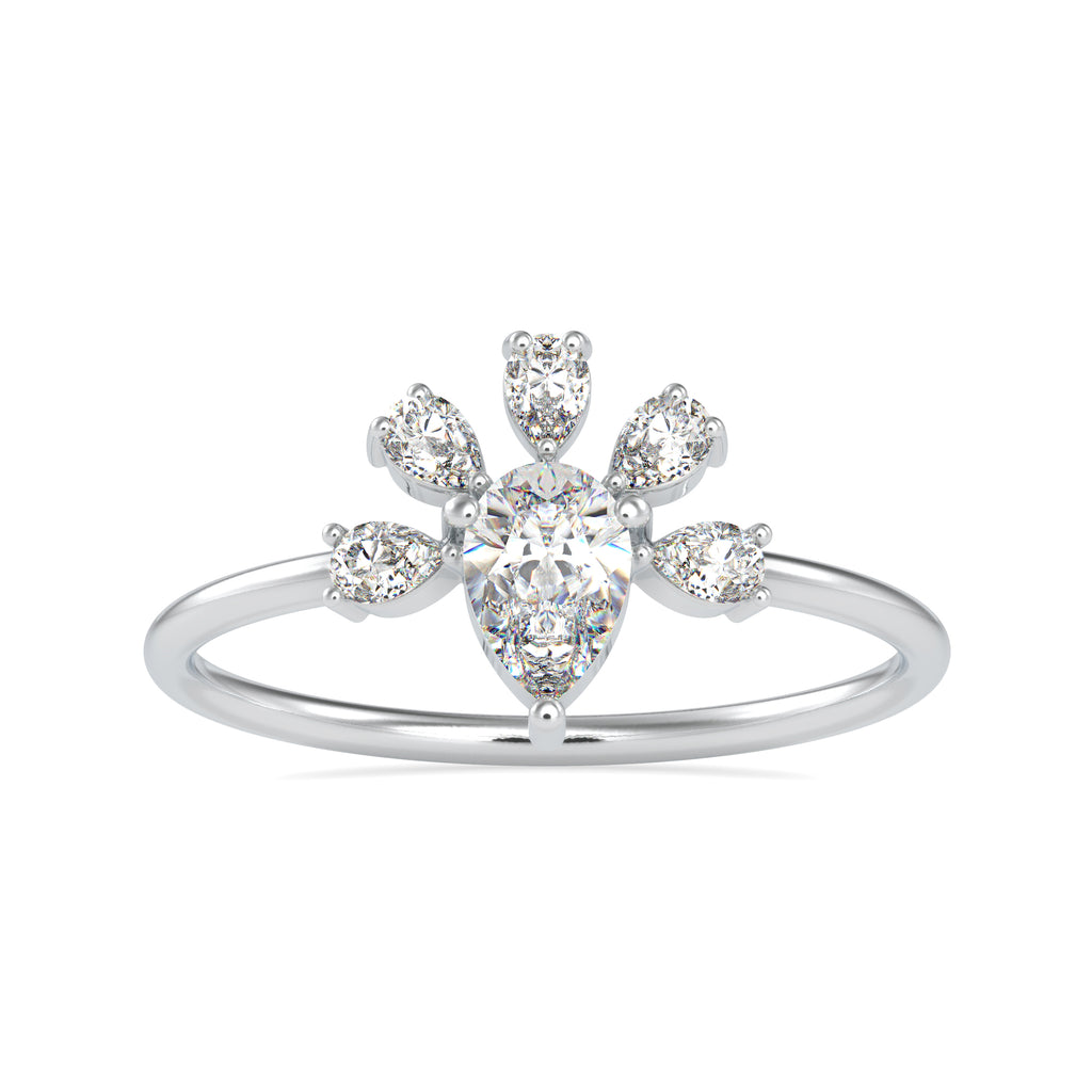 30-Pointer Pear Cut Solitaire Designer Platinum Diamond Ring JL PT 0673   Jewelove.US