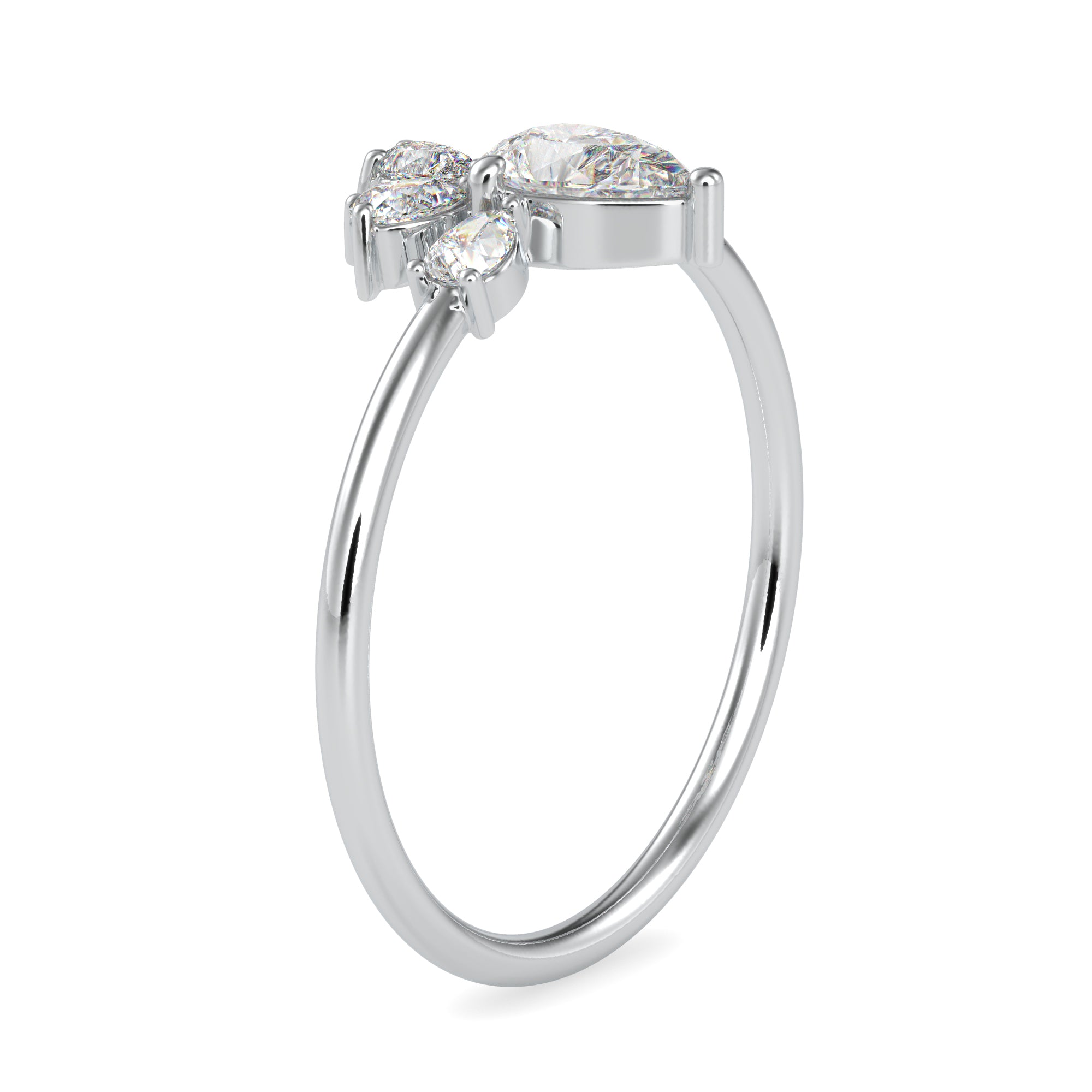 30-Pointer Pear Cut Solitaire Designer Platinum Diamond Ring JL PT 0673   Jewelove.US