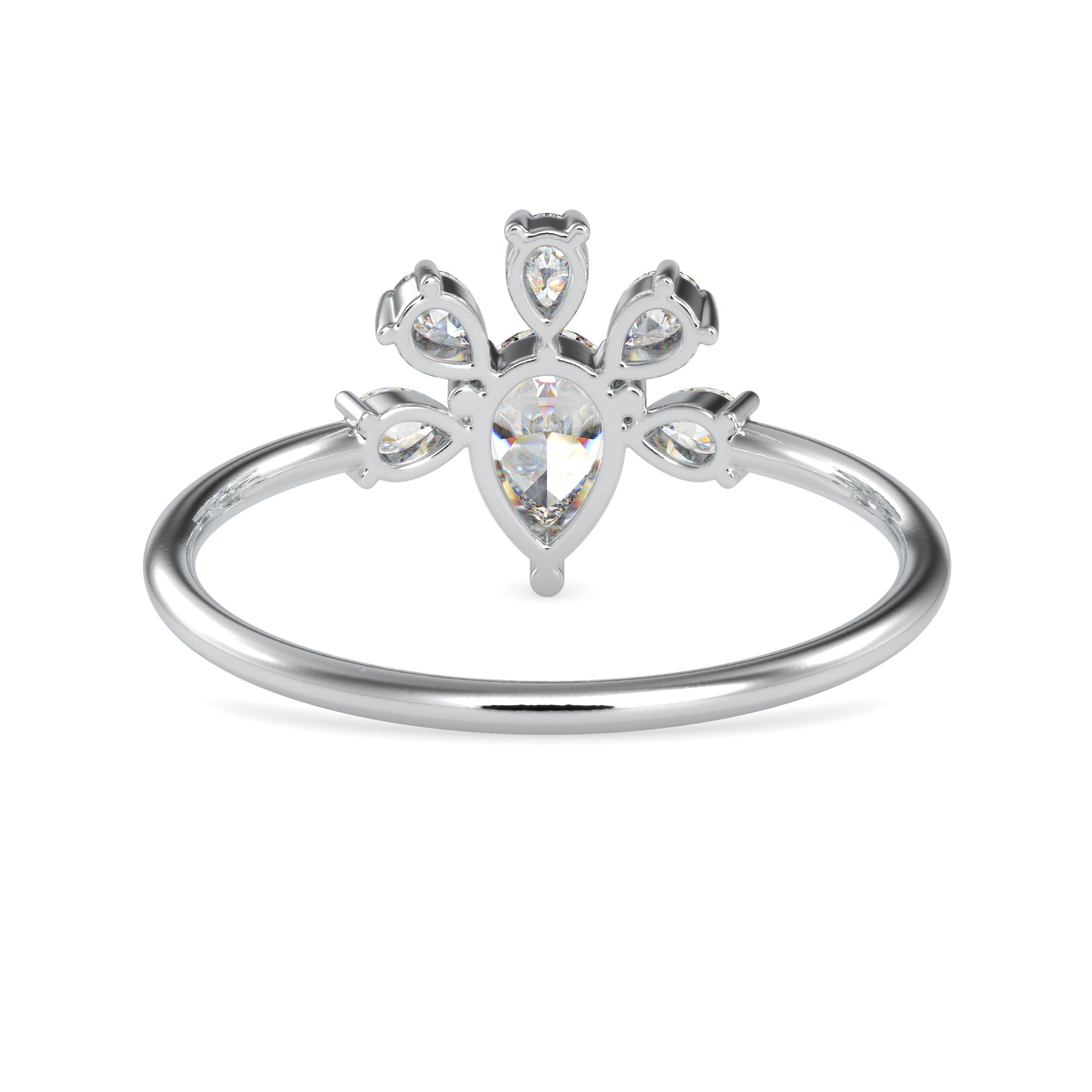 30-Pointer Pear Cut Solitaire Designer Platinum Diamond Ring JL PT 0673