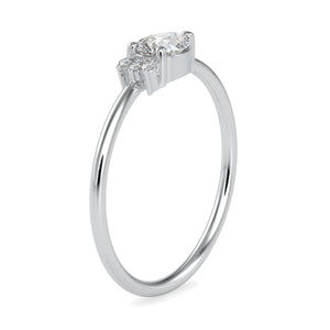 30-Pointer Pear cut Solitaire Platinum Ring with Round Brilliant Cut Diamond JL PT 0675   Jewelove.US