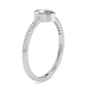 30-Pointer Pear Cut Solitaire Platinum Diamond Shank Ring JL PT 0679   Jewelove.US
