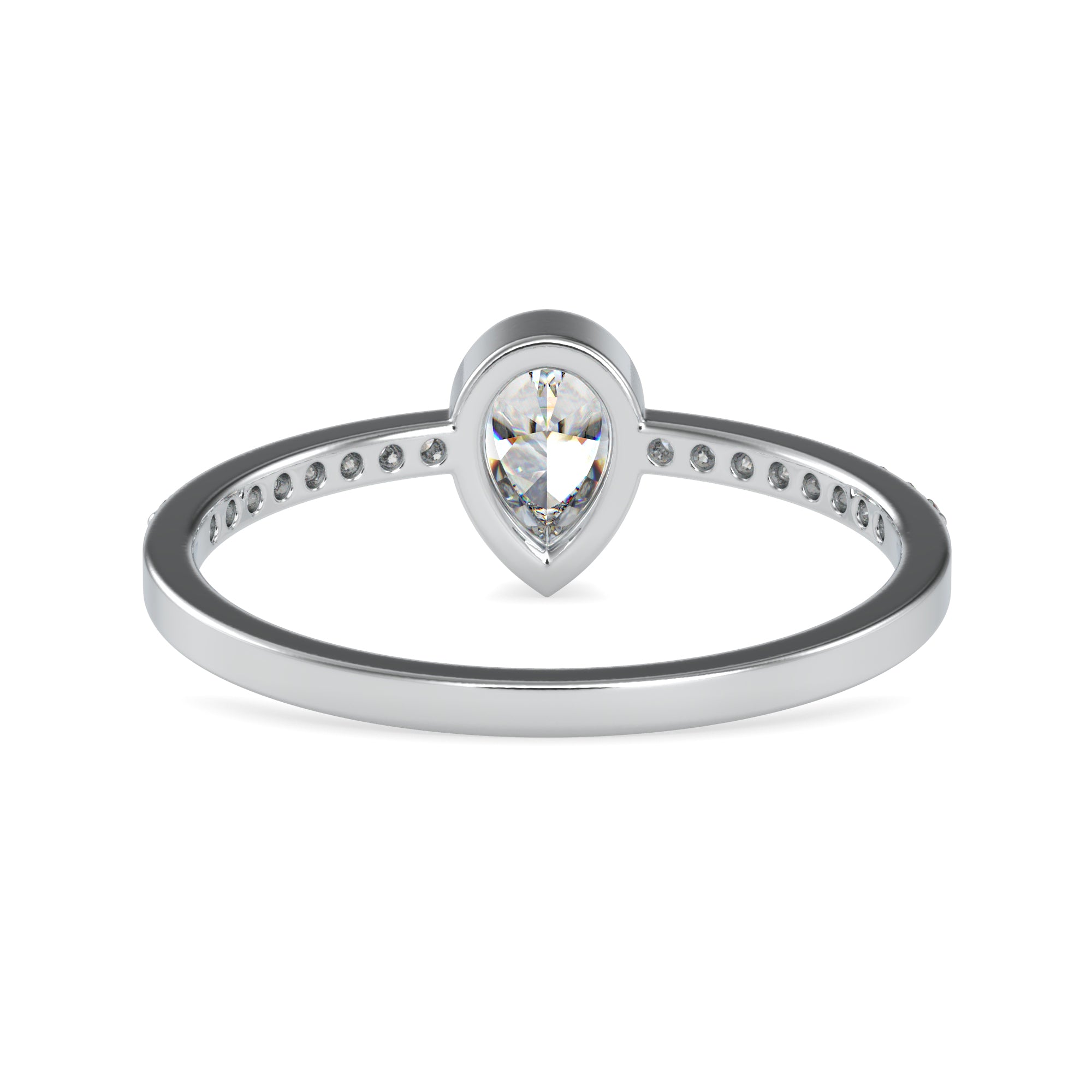 30-Pointer Pear Cut Solitaire Platinum Diamond Shank Ring JL PT 0679   Jewelove.US