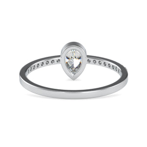 30-Pointer Pear Cut Solitaire Platinum Diamond Shank Ring JL PT 0679   Jewelove.US