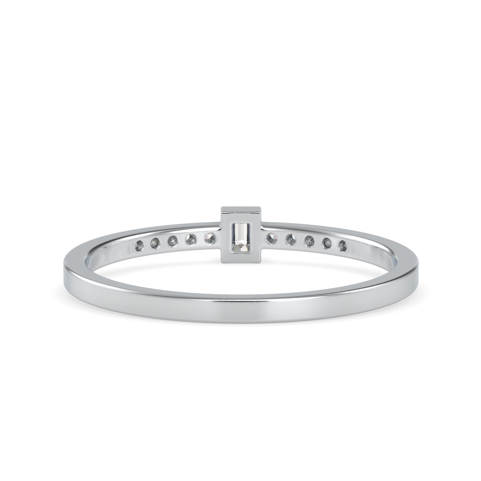 Platinum Baguette Diamond Engagement Ring for Women JL PT 0680