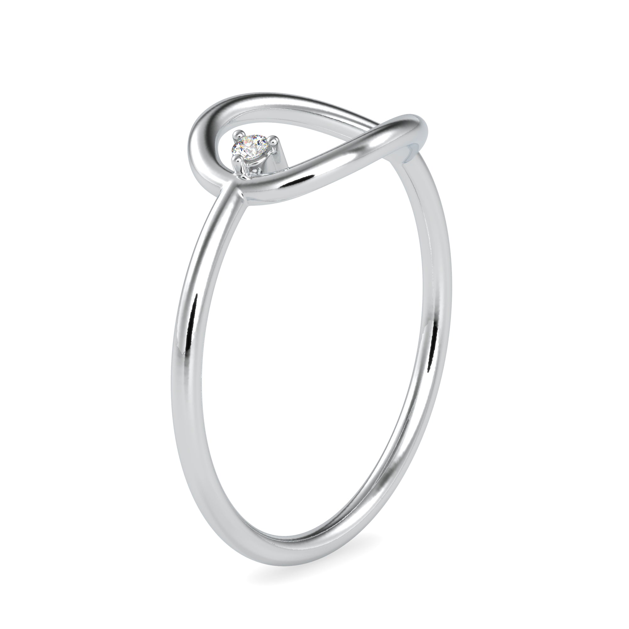 Single Diamond Platinum Engagement Ring JL PT 0683
