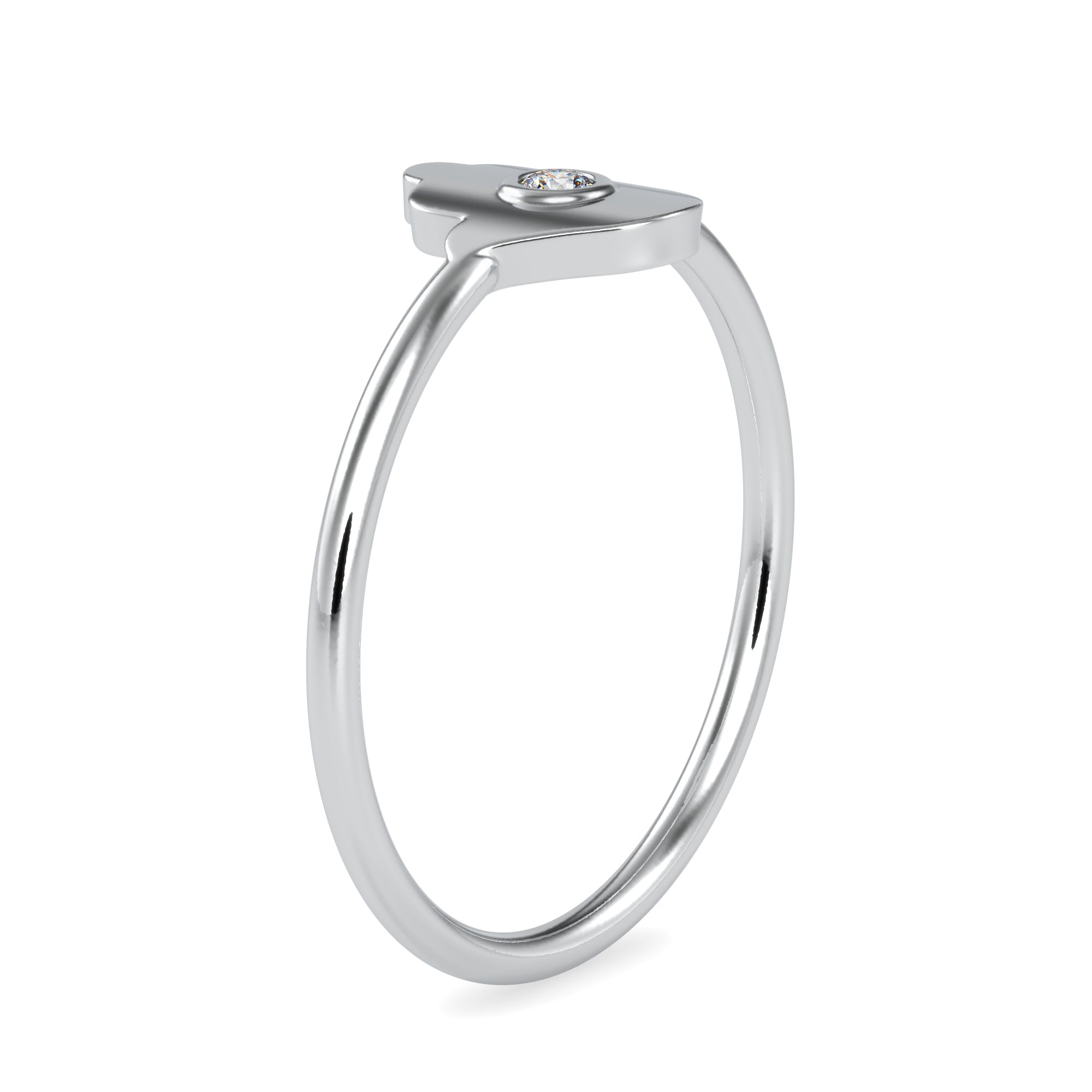 Single Diamond Platinum Ring for Women JL PT 0686   Jewelove.US