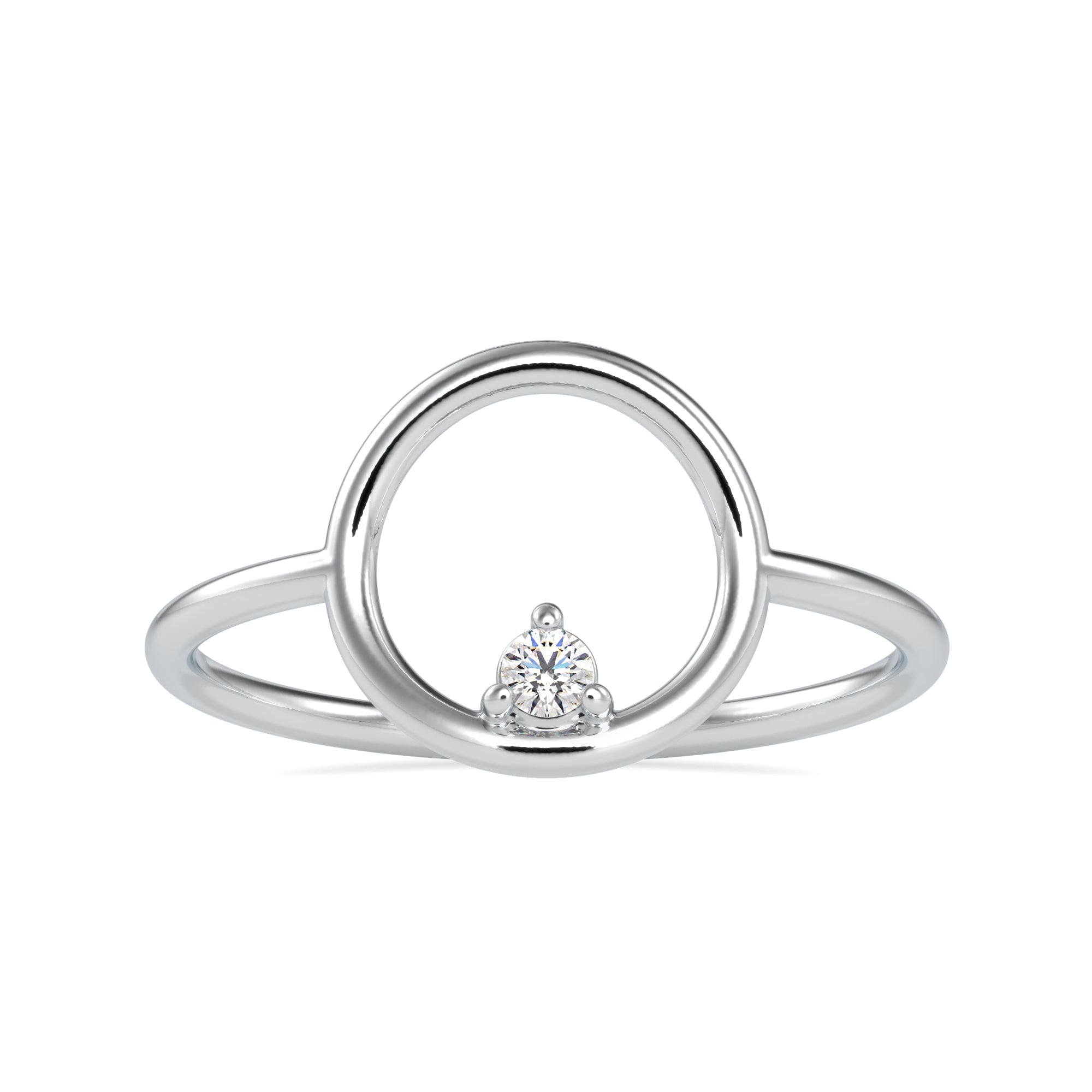Single Diamond Platinum Engagement Ring JL PT 0689