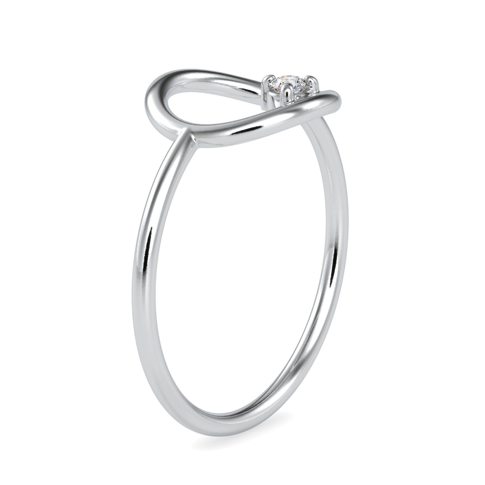 Single Diamond Platinum Engagement Ring JL PT 0689