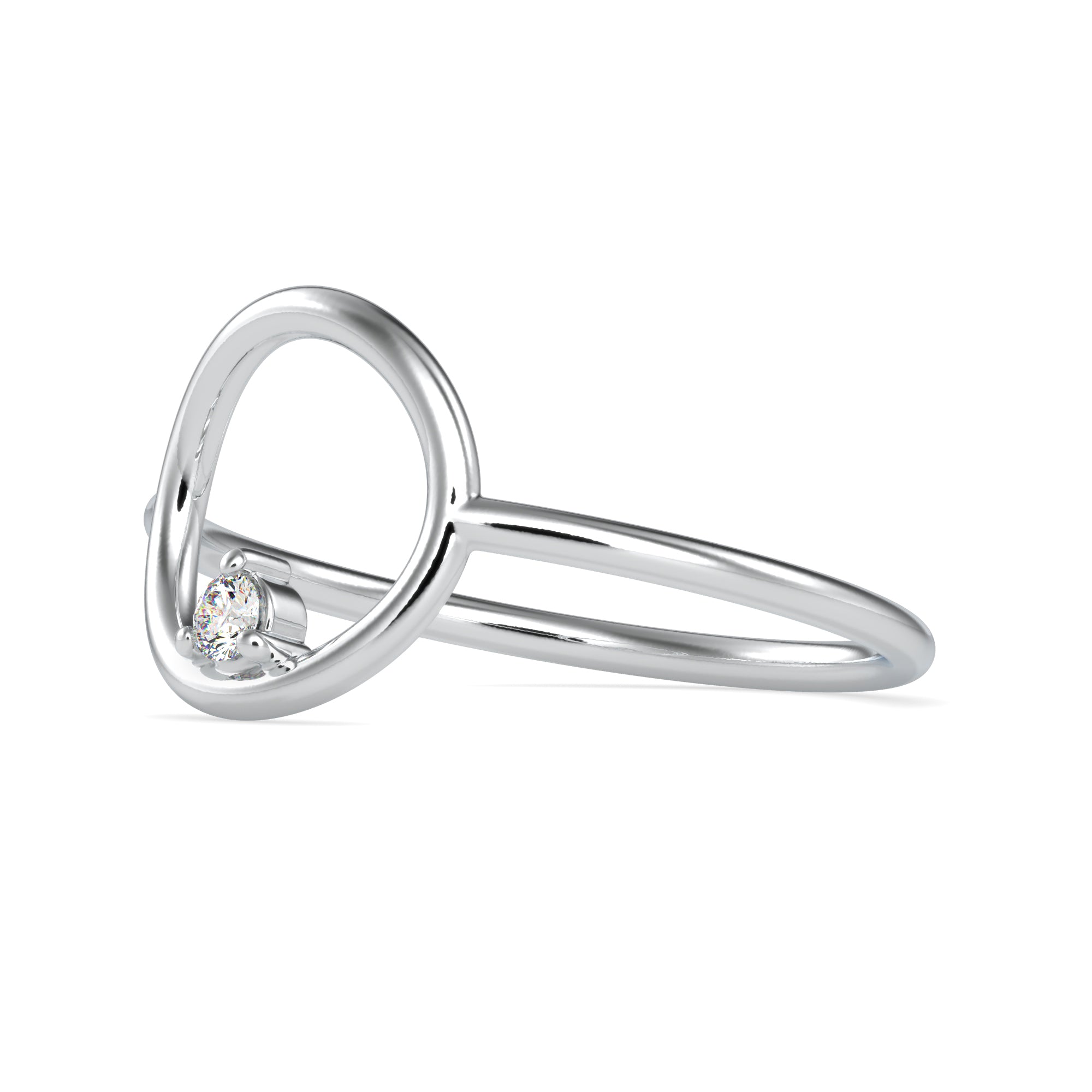 Single Diamond Platinum Engagement Ring JL PT 0689