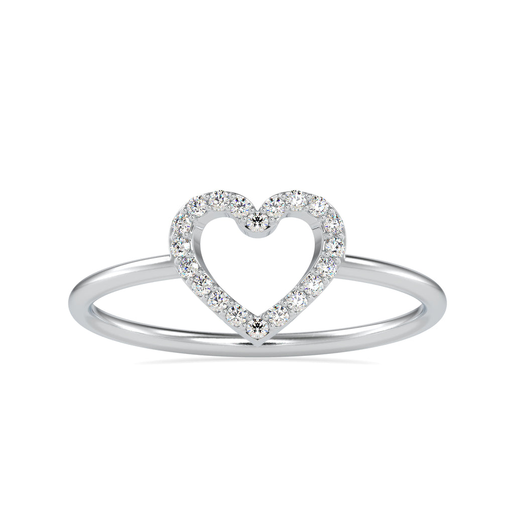 Platinum Diamond Heart Ring for Women JL PT 0696   Jewelove.US