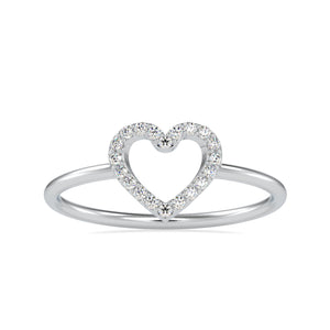 Platinum Diamond Heart Ring for Women JL PT 0696