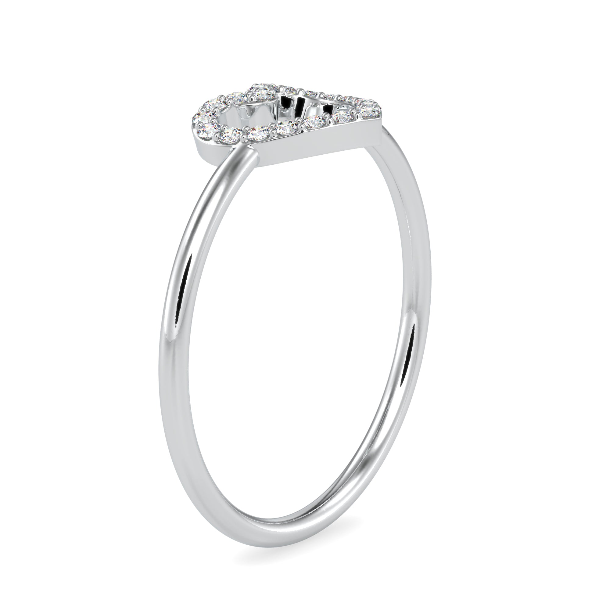 Platinum Diamond Heart Ring for Women JL PT 0696   Jewelove.US