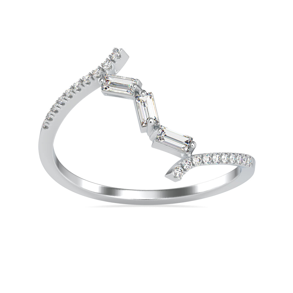 Designer Baguette Diamond Platinum Diamond Engagement Ring JL PT 0697   Jewelove.US