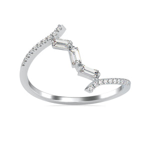 Designer Baguette Diamond Platinum Diamond Engagement Ring JL PT 0697