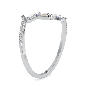 Designer Baguette Diamond Platinum Diamond Engagement Ring JL PT 0697