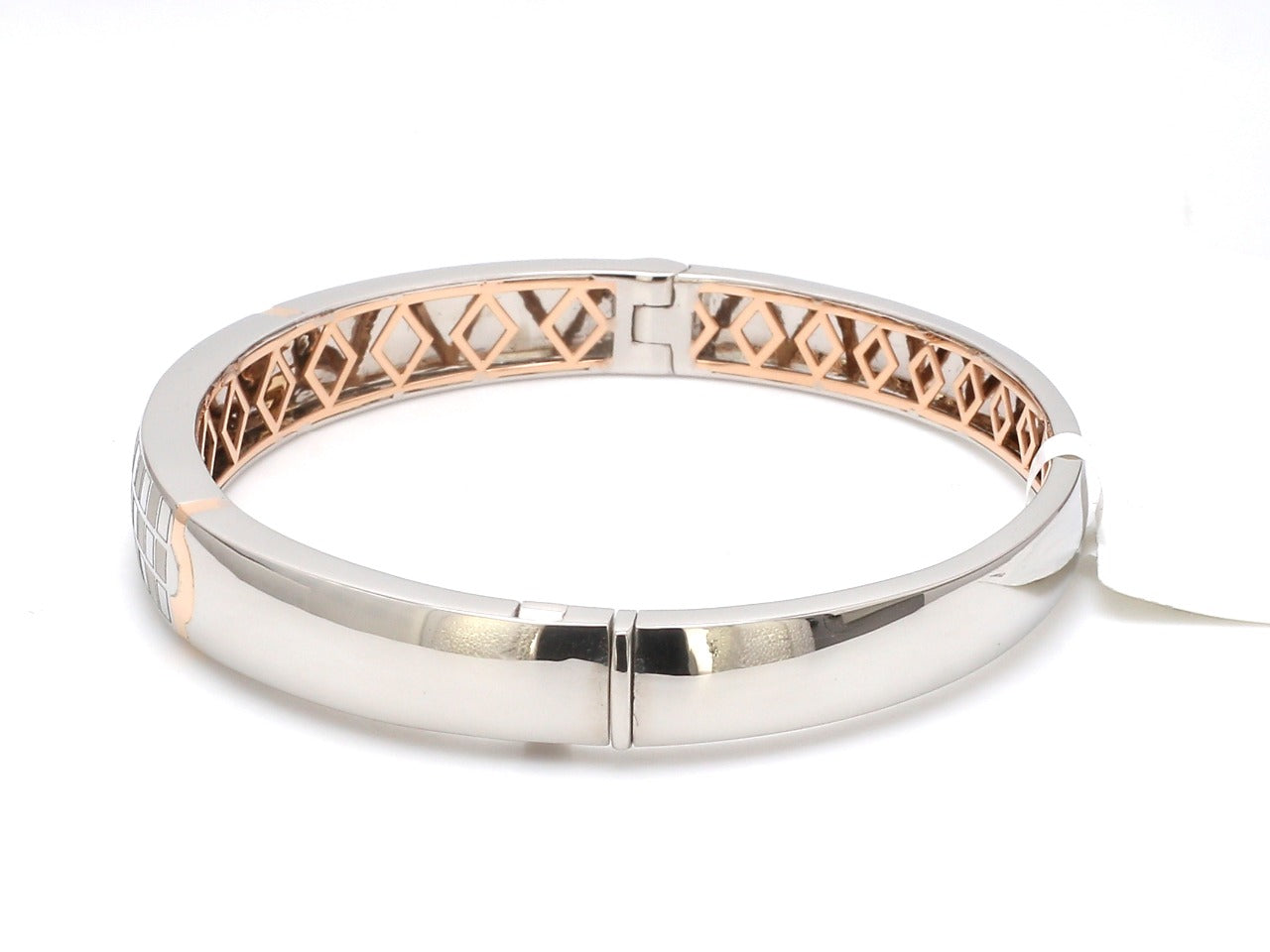 Designer Platinum & Rose Gold Chess Bracelet for Men JL PTB 1082   Jewelove.US
