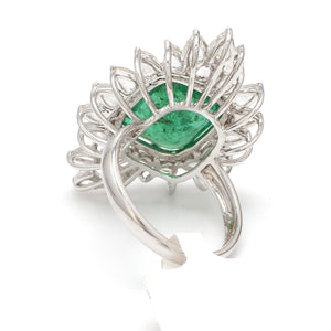 Designer Emerald Gold Ring with Rose Cut Diamonds for Women JL AU 22RG0095   Jewelove