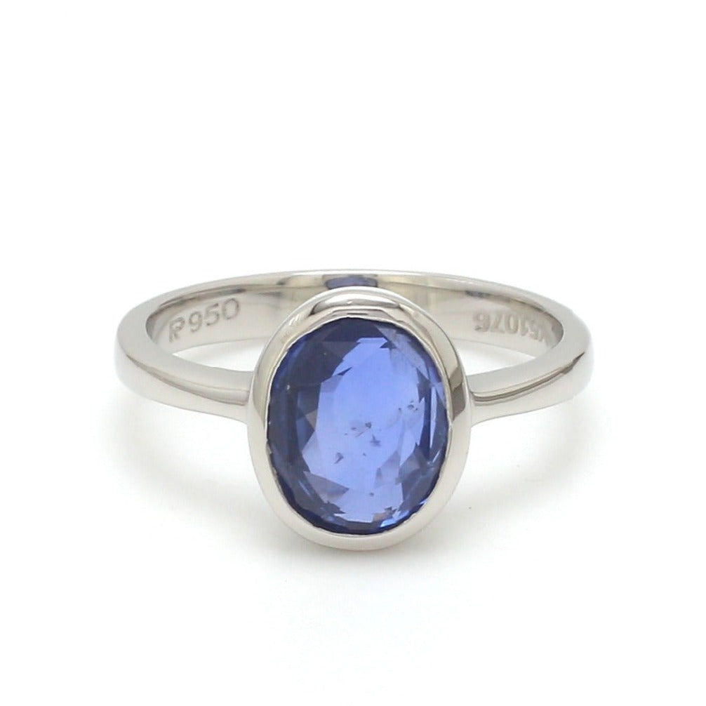 Customized Blue Sapphire Platinum Ring JL PT 1147  Women-s-Band-only Jewelove