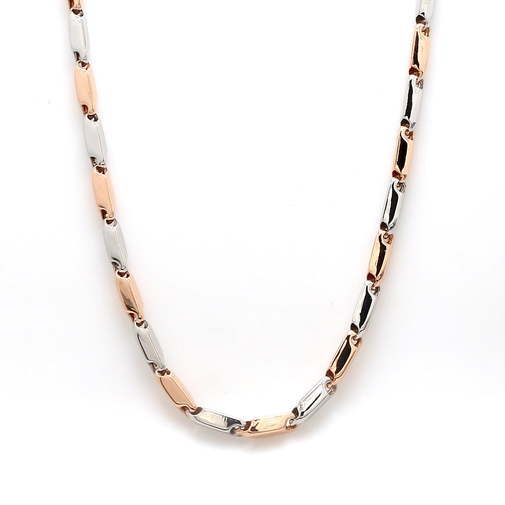 Hi-Polish Platinum & Rose Gold Links Platinum Chain JL PT CH 906-A   Jewelove.US