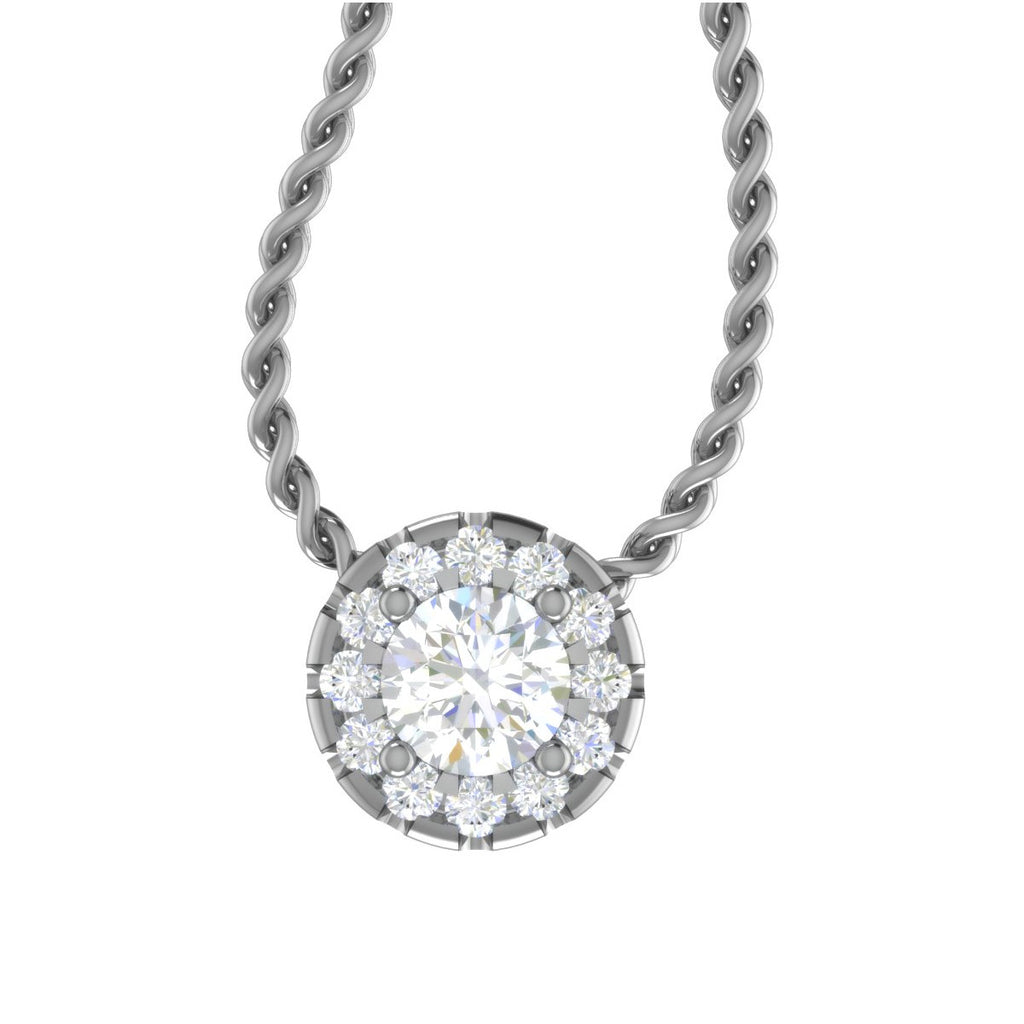 0.30.cts Solitaire Platinum Halo Diamond Pendant for Women JL PT P PF6135 - A   Jewelove.US
